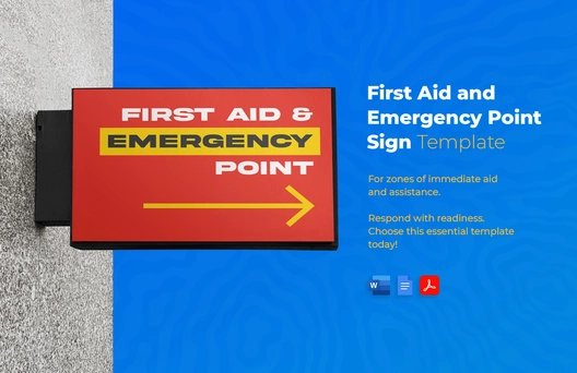 First Aid and Emergency Point Sign Template
