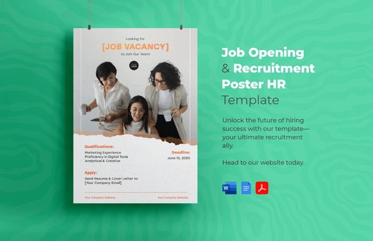 Job Opening and Recruitment Poster HR Template
