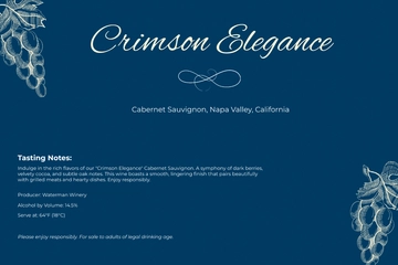 Free Wine Label Template to Edit Online
