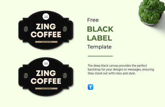 Free Black Label Template to Edit Online