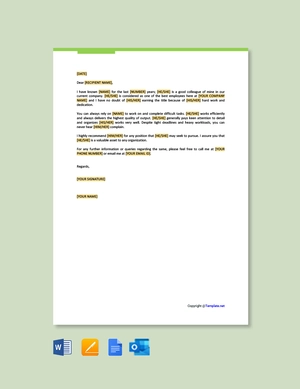 Character Letter of Recommendation