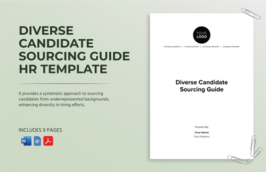Diverse Candidate Sourcing Guide HR Template
