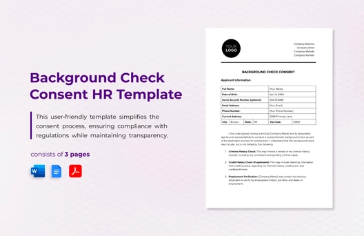 Background Check Consent HR Template