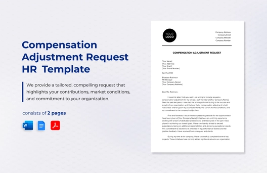 Compensation Adjustment Request HR Template