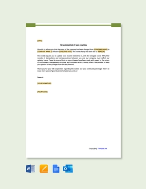 Company Name Change Letter To Clients