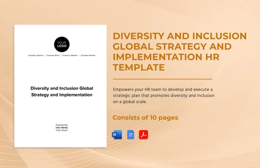 Diversity and Inclusion Global Strategy and Implementation HR Template