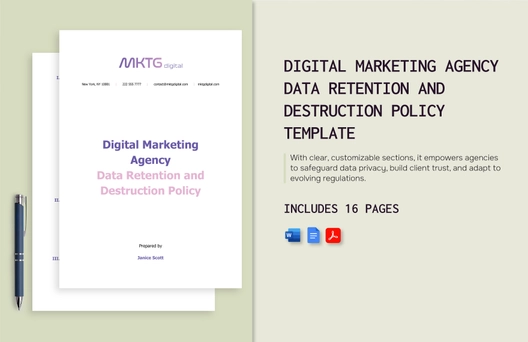 Digital Marketing Agency Data Retention and Destruction Policy Template