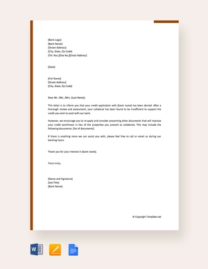 Credit Denial Letter
