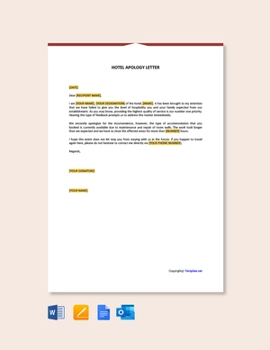 Hotel Apology Letter