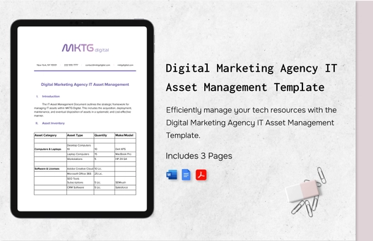 Digital Marketing Agency IT Asset Management Template