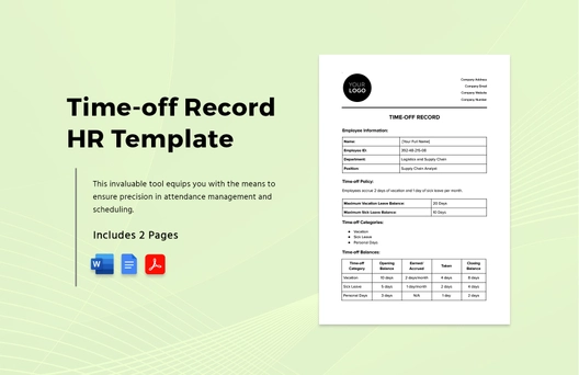 Time-off Record HR Template