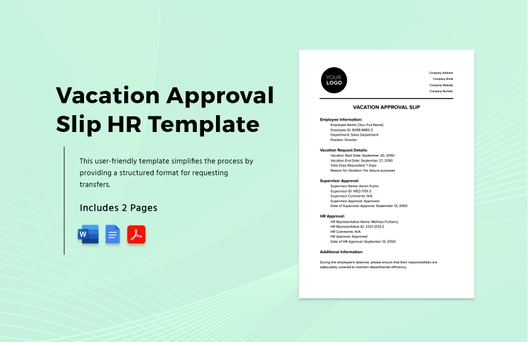 Vacation Approval Slip HR Template