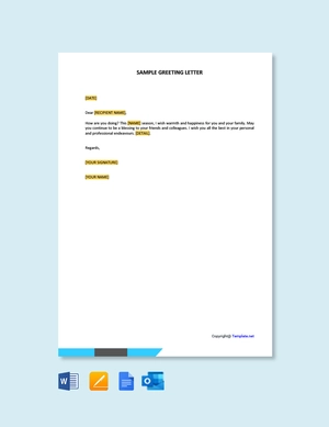 Sample Greeting Letter