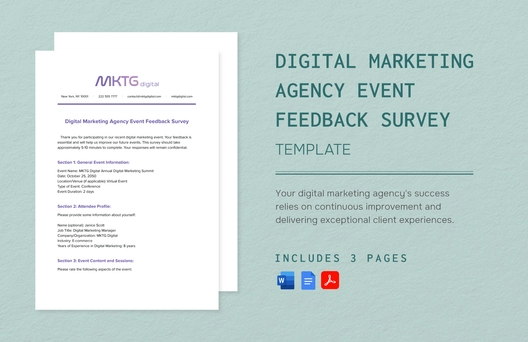 Digital Marketing Agency Event Feedback Survey Template