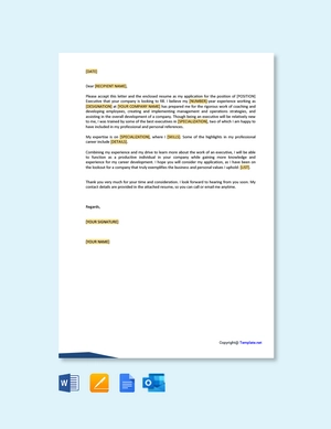 Job Application Letter for Executive