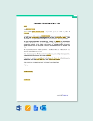 Standard Job Appointment Letter