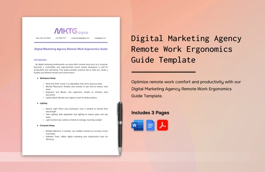 Digital Marketing Agency Remote Work Ergonomics Guide Template