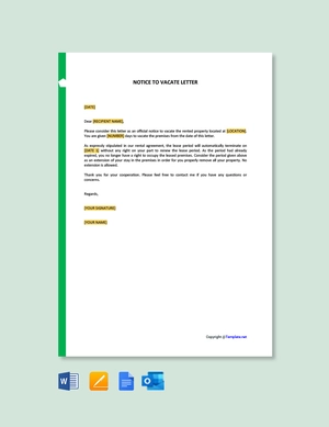 Notice to Vacate Letter