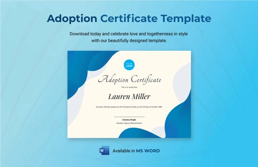 Adoption Certificate Template