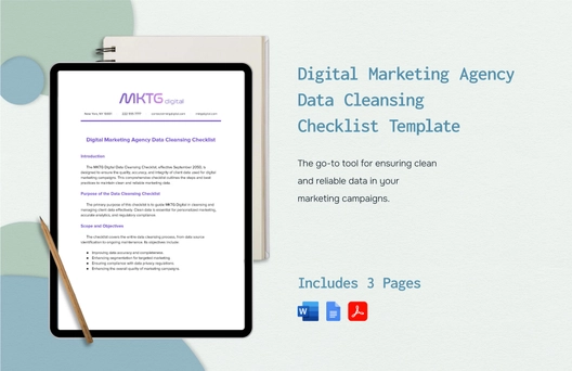 Digital Marketing Agency Data Cleansing Checklist Template