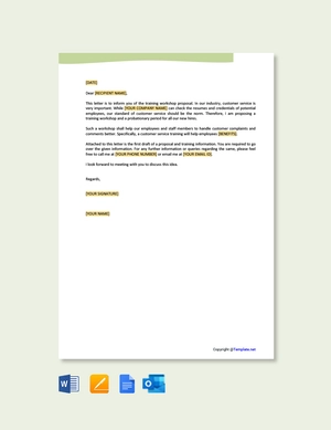 Customer Service Training Proposal Letter
