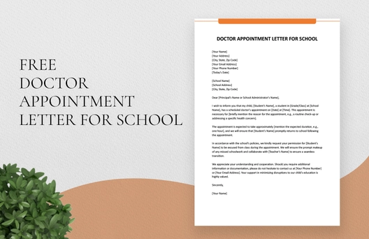 Doctor Appointment Letter For School