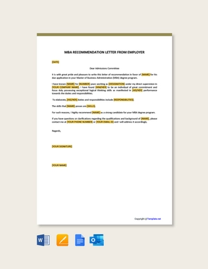 Mba Recommendation Letter From Employer