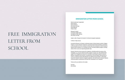Immigration Letter From School