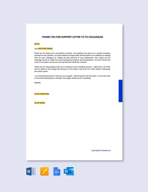 Thank You for Your Support Letter to colleagues