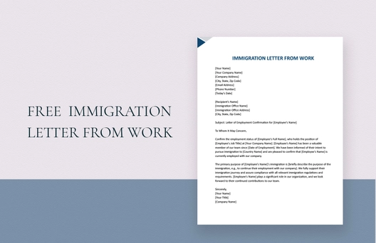 Immigration Letter From Work