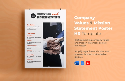 Company Values and Mission Statement Poster HR Template
