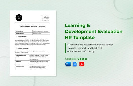 Learning & Development Evaluation HR Template