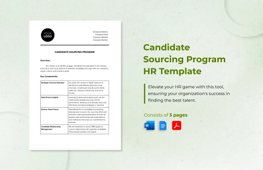 Candidate Sourcing Program HR Template