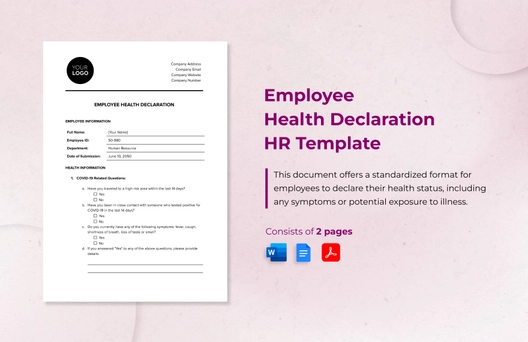 Employee Health Declaration HR Template
