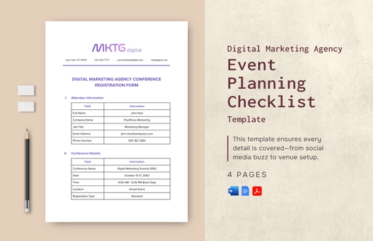 Digital Marketing Agency Event Planning Checklist Template