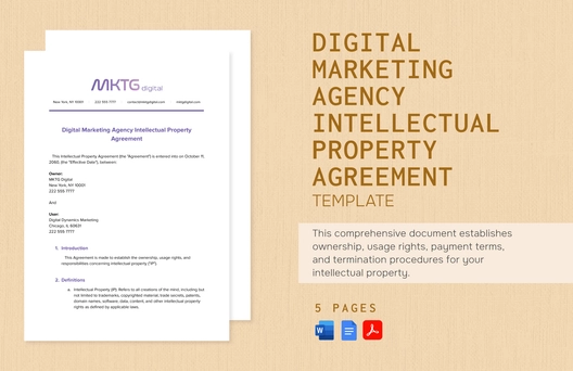 Digital Marketing Agency Intellectual Property Agreement Template