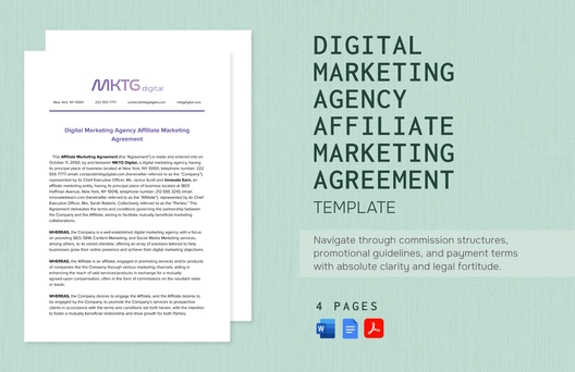Digital Marketing Agency Affiliate Marketing Agreement Template
