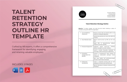 Talent Retention Strategy Outline HR Template