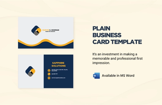 Plain Business Card Template