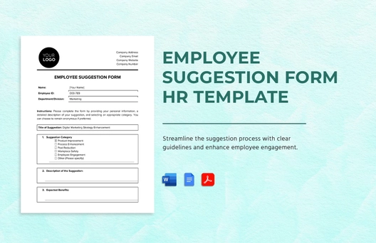 Employee Suggestion Form HR Template