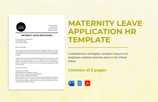 Maternity Leave Application HR Template