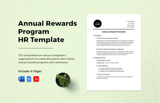 Annual Rewards Program HR Template