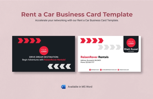 Rent a Car Business Card Template