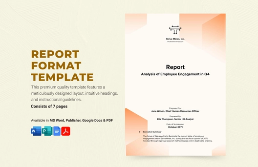 Report Format Template Report Format Template