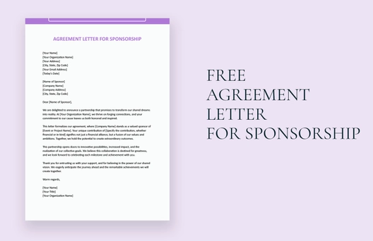 Agreement Letter For Sponsorship