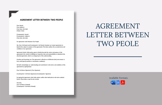 Agreement Letter Between Two People Agreement Letter Between Two People