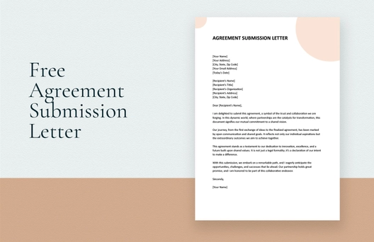 Agreement Submission Letter Agreement Submission Letter