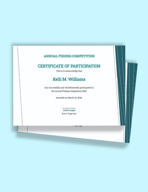 Fishing Certificate Template