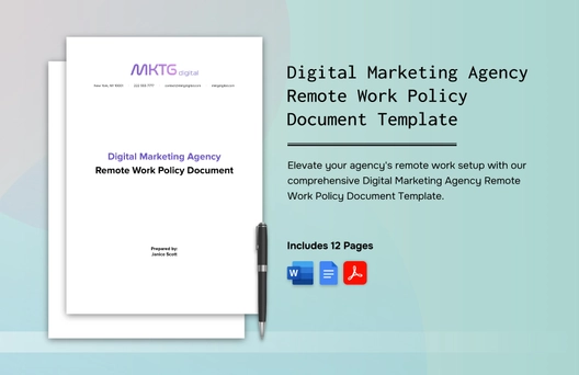 Digital Marketing Agency Remote Work Policy Document Template