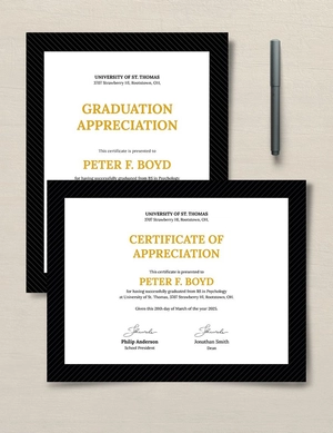 Graduation Appreciation Certificate Template